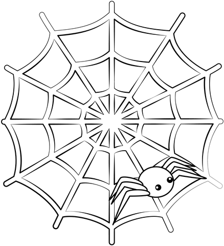 Spider Web Coloring Page